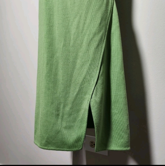 NWT ST. JOHN Bamboo Green Timeless Classy Office Siren Wool Dress MSRP $795 - Picture 4 of 14